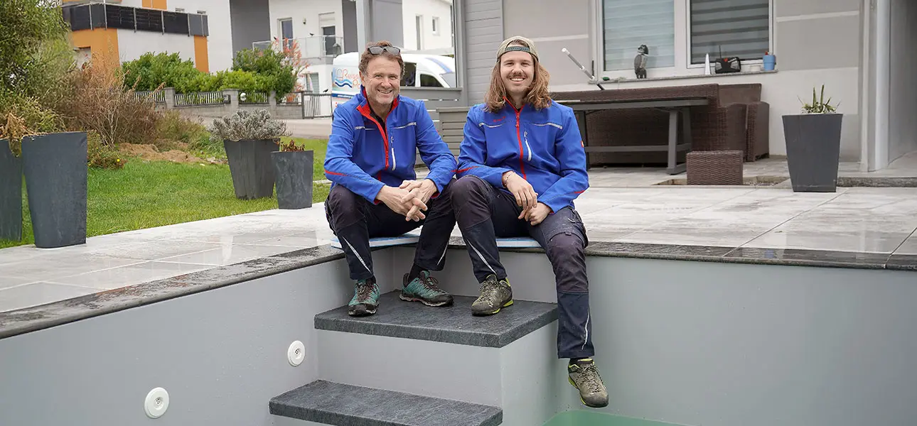 Das Team von Reissner Pool. Johann Reissner und Manuel Jansenberger